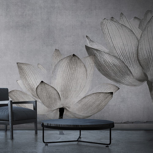 Papier peint contemporain - LOTUS - N.O.W. Edizioni - à motif floral / imprimé