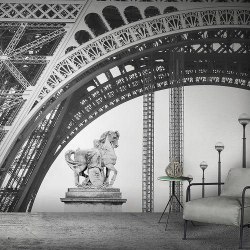 Papier peint contemporain - EIFFEL - N.O.W. Edizioni - en fibre de verre / motif urbain / blanc