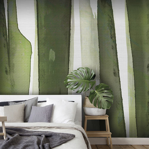 Papier peint contemporain - GREEN VISION - N.O.W. Edizioni - à motif nature / aspect tissu / vert