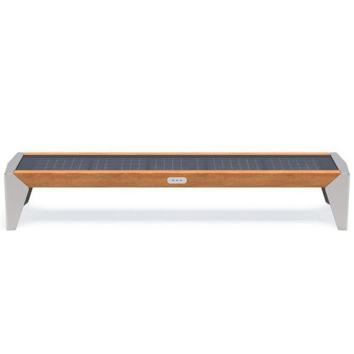 Banc public contemporain - PHOTON 02.409 - ZANO Street Furniture - en bois exotique / en inox / en verre
