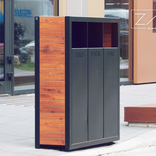 Poubelle publique - PAVO 15.063 - ZANO Street Furniture - de tri sélectif / en acier galvanisé / en inox