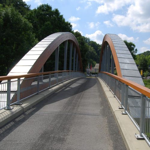 Pont en acier - HÖNGESBERGER  - TiComTec - en bois / en béton / en arc