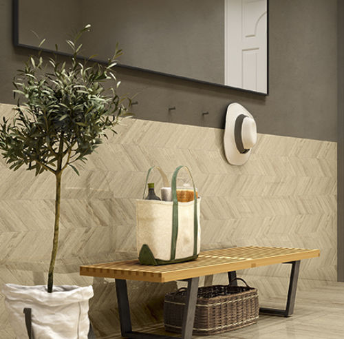 Carrelage en porcelaine - TRAVERTINO CHIARO  - StonePeak Ceramics - poli / d'intérieur / de salle de bain