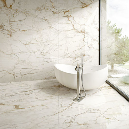 Carrelage en porcelaine - CALACATTA MACCHIATO  - StonePeak Ceramics - poli / d'intérieur / de salle de bain