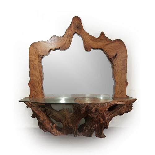 Miroir mural - BAN 107 - Galiatea - design original / en bois / avec étagère