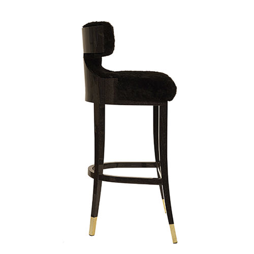 Tabouret de bar classique - JULIA - Galiatea - en laine / avec piètement en bois / tapissé