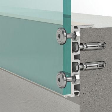 Système de fixation aluminium - D - Clear glass - pour balcon / pour extérieur / pour verre