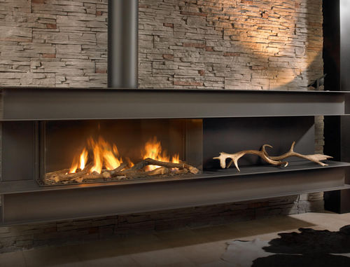Cheminée à gaz - SENO - Modus Fireplaces - à encastrer / simple face / à foyer fermé