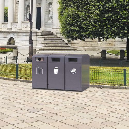 Poubelle publique - CITYPACK - FINBIN Products/ Lehtovuori Oy - de tri sélectif / en acier galvanisé / avec couvercle