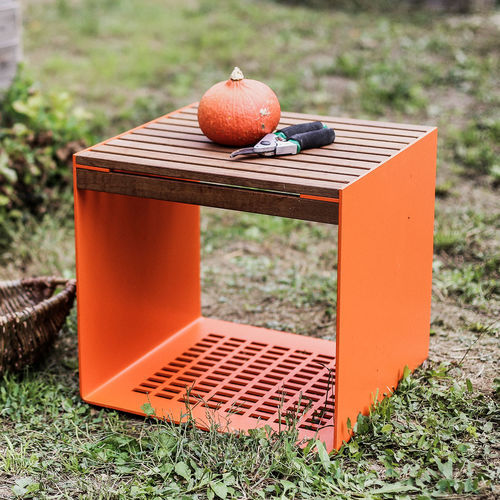 Tabouret contemporain - RADIUM LRE115 - egoé - en bois / avec piètement en aluminium / luge