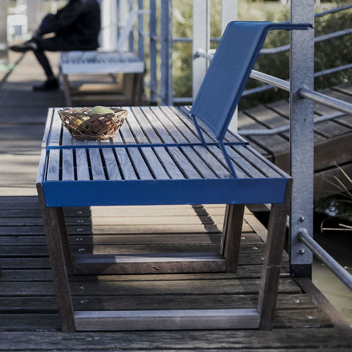 Banc de jardin contemporain - Barka BA128 - egoé - en bois / en Batyline® / avec dossier