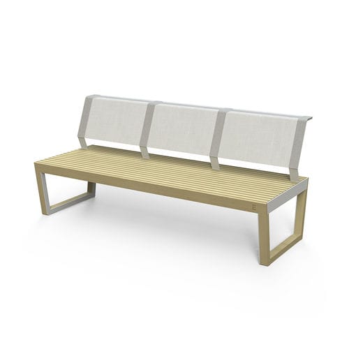 Banc de jardin contemporain - Barka BA130 - egoé - en bois / en Batyline® / avec dossier