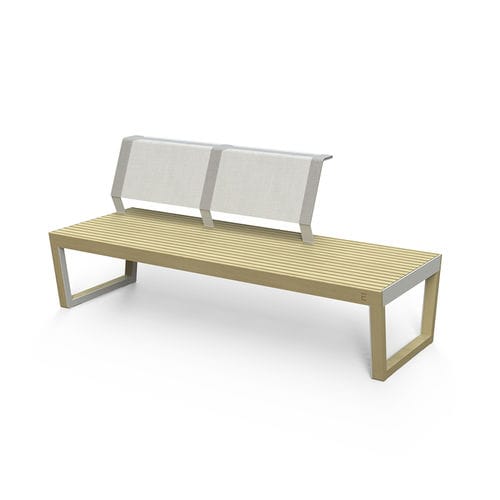 Banc de jardin contemporain - Barka BA138 - egoé - en bois / en Batyline® / avec dossier