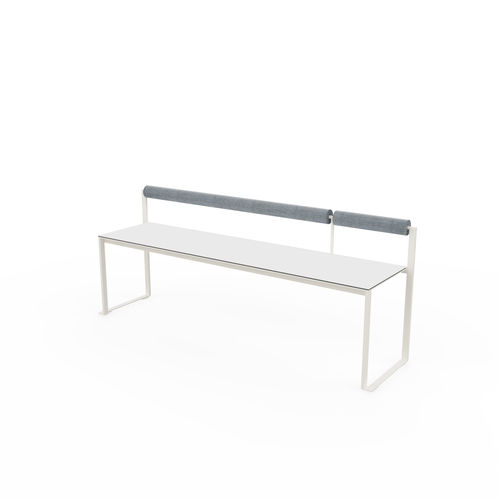 Banc de jardin contemporain - LBS227 - egoé - en tissu / en HPL / avec dossier