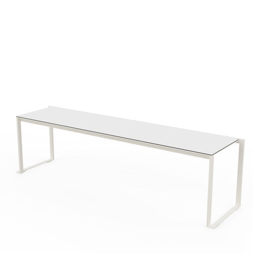 Banc de jardin contemporain - LBS240 - egoé - en bois / en acier / en HPL