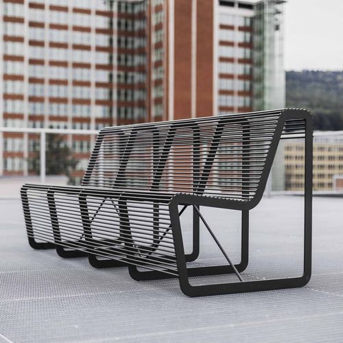 Banc de jardin contemporain - Limpido LLP156 - egoé - en acier / avec dossier / sans accoudoirs