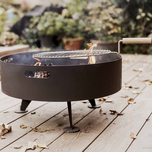 Brasero de jardin à bois - GRL101 - egoé - en acier inoxydable / rond / noir