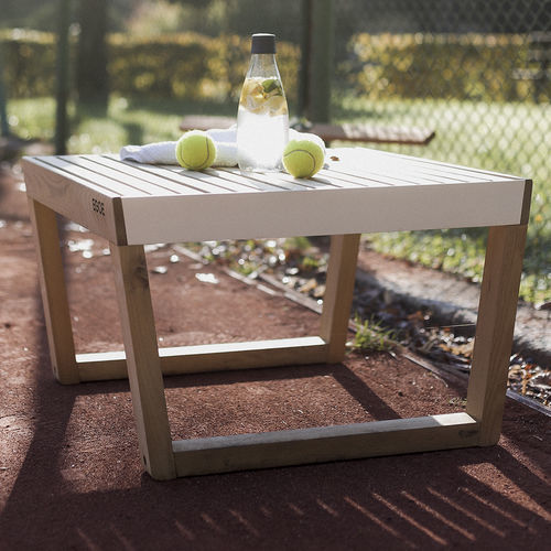 Tabouret contemporain - Barka BA112 - egoé - en bois massif / en teck / avec piètement en bois