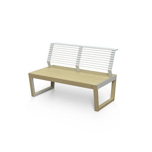 Banc public contemporain - Barka BA1201 - egoé - en bois massif / en acier / avec dossier