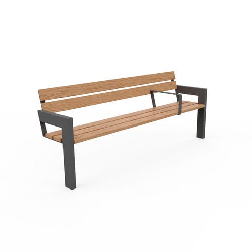 Banc public contemporain - Winkl LVK150 - egoé - en bois massif / en acier / avec dossier