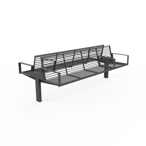 Banc public contemporain - Winkl LVK390 - egoé - en acier / avec dossier / avec accoudoirs