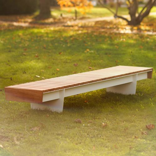 Banc de jardin contemporain - O1-1621 - egoé - en bois massif / en frêne / en bois huilé