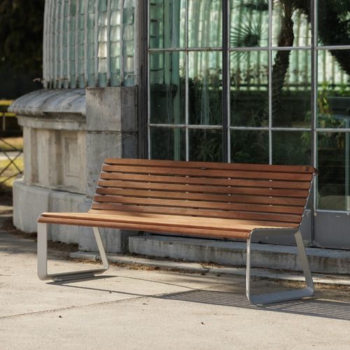 Banc public contemporain - I2-301 - egoé - en bois massif / en frêne / en bois huilé
