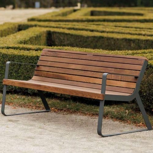 Banc de jardin contemporain - I1-351 - egoé - en bois massif / en frêne / en bois huilé