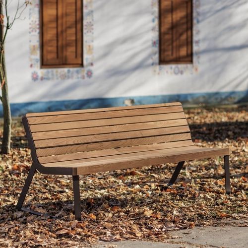 Banc de jardin contemporain - I1-301 - egoé - en bois massif / en frêne / en bois huilé