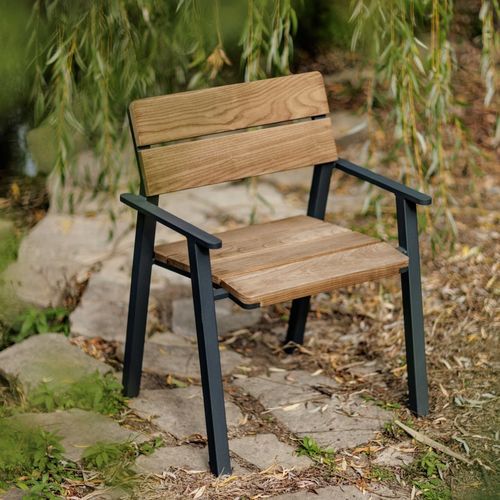 Chaise de jardin contemporaine - E2-157 - egoé - d'extérieur / en frêne / en bois massif