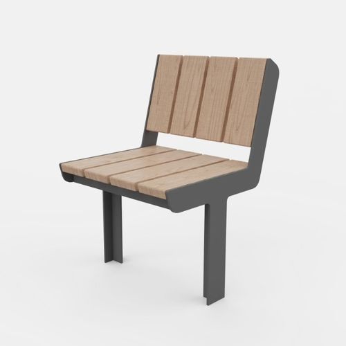Chaise contemporaine - U3-100 - egoé - d'extérieur / en bois massif / avec piètement en métal