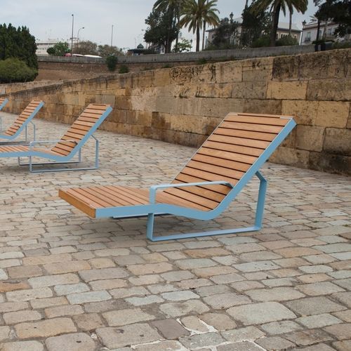Bain de soleil contemporain - I1-3571 - egoé - en bois massif / en frêne / en bois huilé