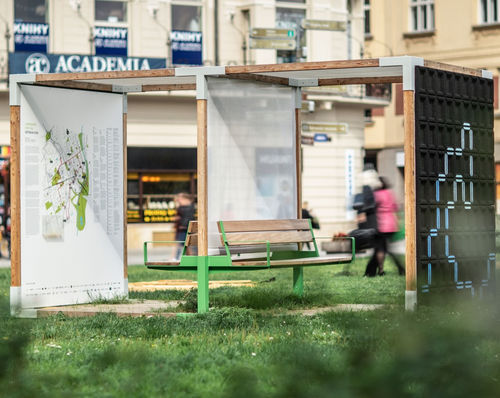 Kiosque d'information - Y - egoé - d'extérieur / en acier galvanisé / en bois