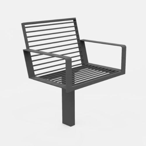 Fauteuil urbain contemporain - U1-193 - egoé - en métal / en métal / gris