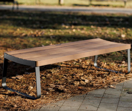 Banc de jardin contemporain - I1-321 - egoé - en bois massif / en frêne / en bois huilé