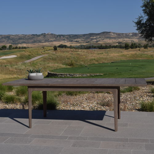 Table contemporaine - BEVERLY - GreenDesign - en teck / rectangulaire / à rallonge