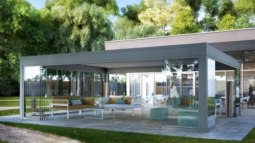 Pergola autoportée - BINOMIO - GreenDesign - adossée / en aluminium / en aluminium extrudé