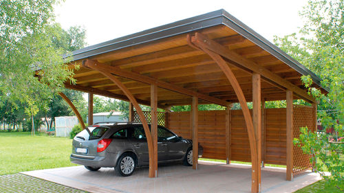 Abri de voiture professionnel - ROOFCAR - GreenDesign - en bois