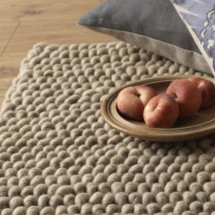 Tapis contemporain - PEBBLES - Jacaranda - uni / en laine / rectangulaire