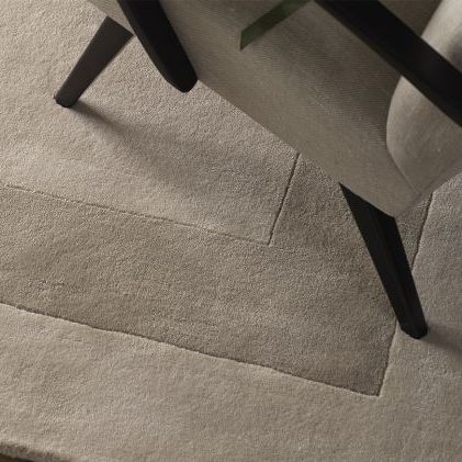 Tapis contemporain - RAJGARH BORDERED - Jacaranda - uni / en laine / en viscose