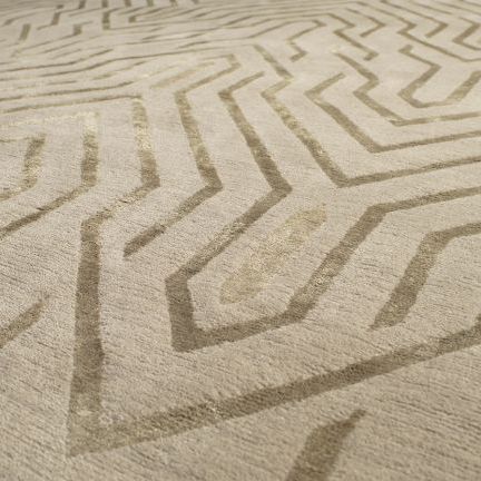 Tapis contemporain - CHRYSLER SAND - Jacaranda - à motif / en soie / en laine du Tibet