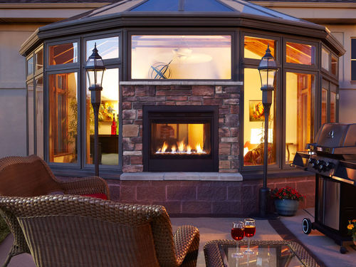 Cheminée à gaz - TWILIGHT - Harman Stoves - à encastrer / double face / de jardin