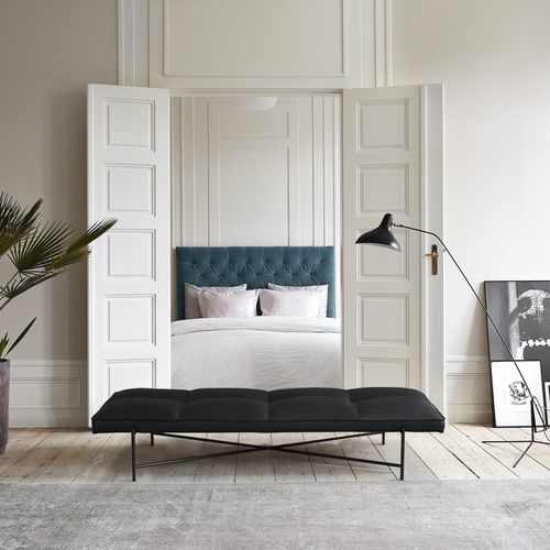 Méridienne contemporaine - BLACK - Handvark - en tissu / en cuir