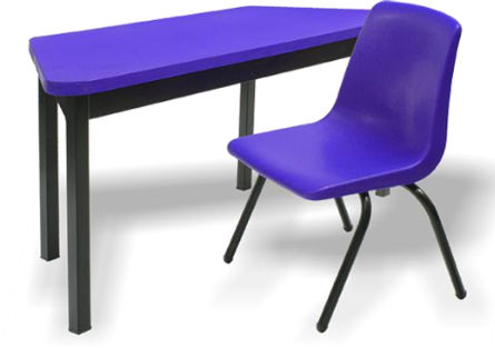 Ensemble table et chaises contemporain - TRAPEZE DURABLE - Mobiliario, S.A de C.V. - d'intérieur / pour enfant / pour école