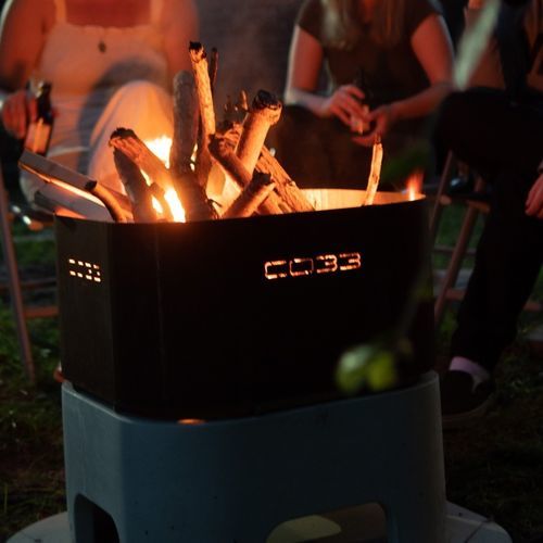 Brasero de jardin à bois - OPUS IGNIS - CO33 - en béton / en inox / en acier corten