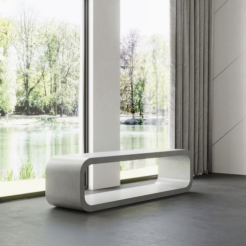 Banc contemporain - opus longus - CO33 - en béton / sans dossier / sans accoudoirs