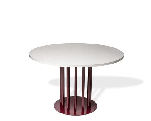 Table à manger contemporaine - Tabula Circulus - CO33 - en béton / avec piètement en acier laqué / ronde