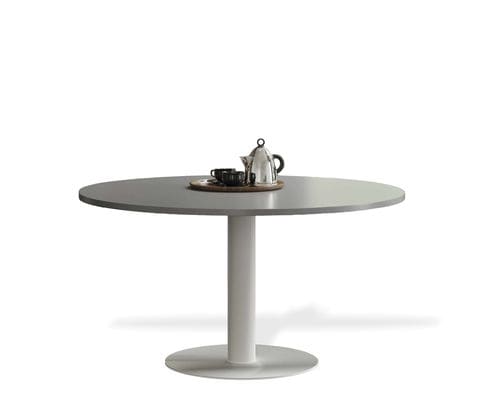 Table à manger contemporaine - tabula orbis magno - CO33 - en béton / avec piètement en acier laqué / ronde