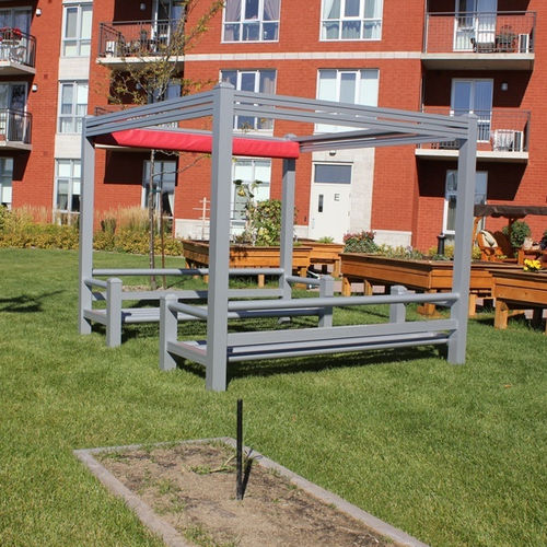 Lit de jardin double - OASIS - OMBRASOLE - contemporain / en aluminium
