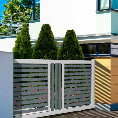 Portail coulissant - NOUGAT - La Clôture Française - en aluminium / en PVC / à barreaux